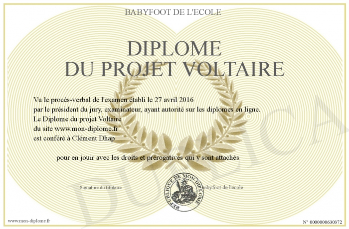 diplome voltaire